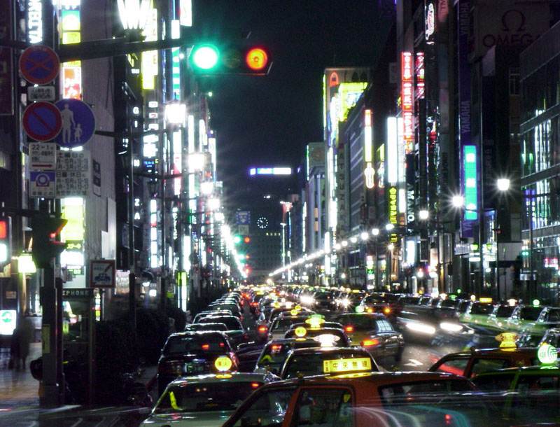 Cabs on the Ginza [Tokyo]